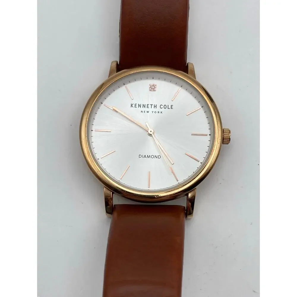 Kenneth Cole Diamond New York Men's Watch 40mm - New Battery WR 3ATM Adjustable